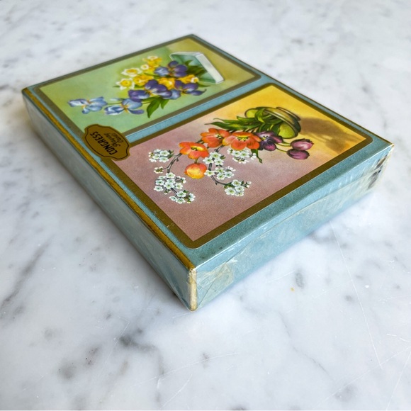Sealed Double Deck Congress Playing Cards Cel-u-tone Spring Florals Flowers - Picture 6 of 6